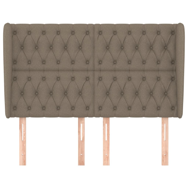 Zagłówek uszak, taupe, 163x23x118/128 cm, tkanina