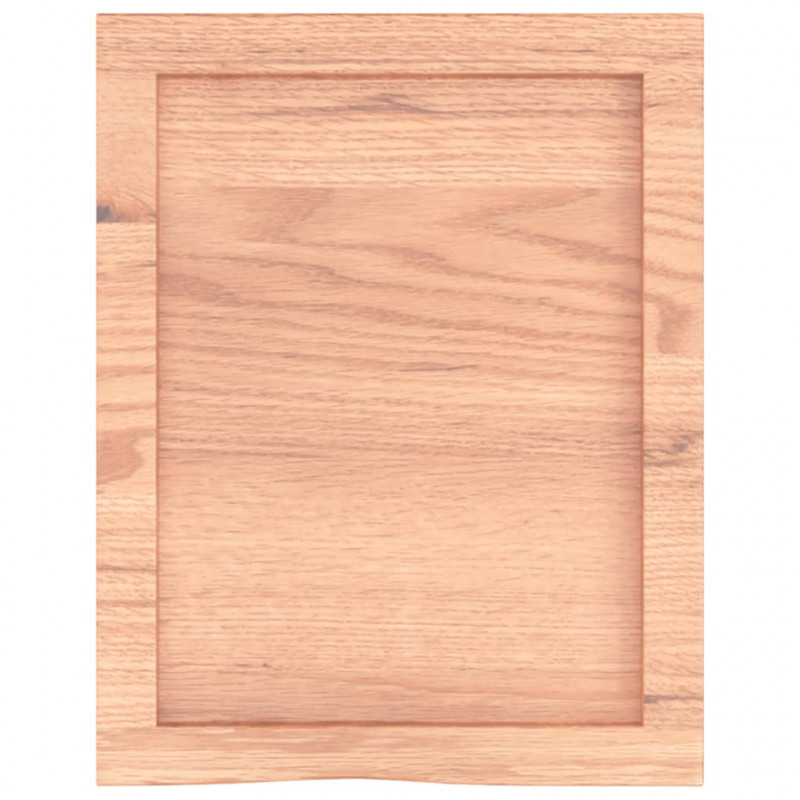 Półka, brązowa, 40x50x(2-6) cm, lakierowane lite drewno dębowe