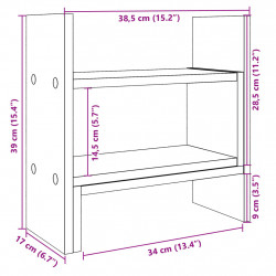 Organizer na biurko, szarość betonu, 38,5x17x39 cm