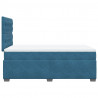 Łóżko kontynentalne z materacem, niebieskie, 120x200cm, aksamit