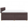 Łóżko kontynentalne z materacem, brązowe, tkanina, 180x200 cm