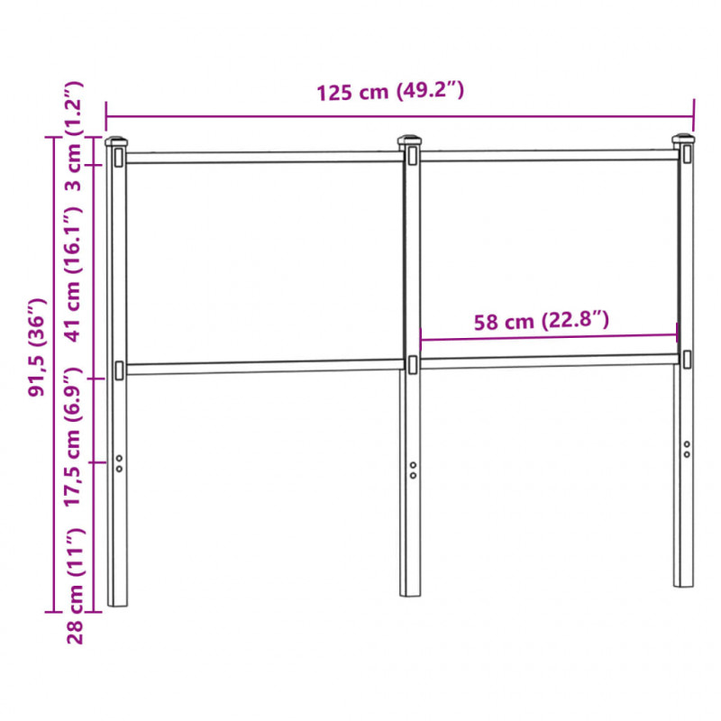Wezgłowie łóżka, przydymiony dąb, 120 cm