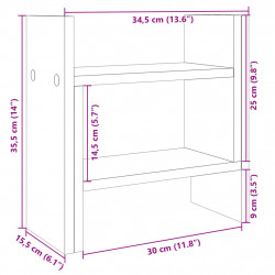 Organizer na biurko, szary dąb sonoma, 34,5x15,5x35,5 cm