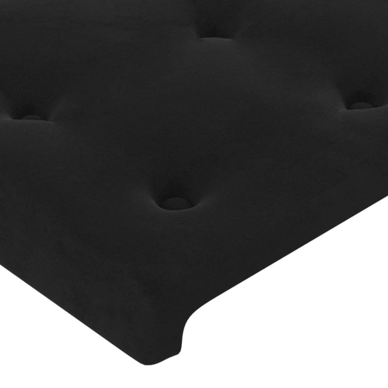 Zagłówek uszak, czarny, 183x23x118/128 cm, aksamit
