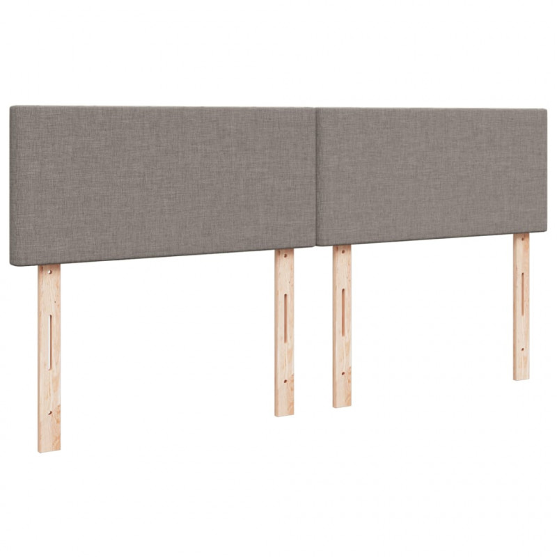 Łóżko kontynentalne z materacem, taupe, tkanina, 200x200 cm