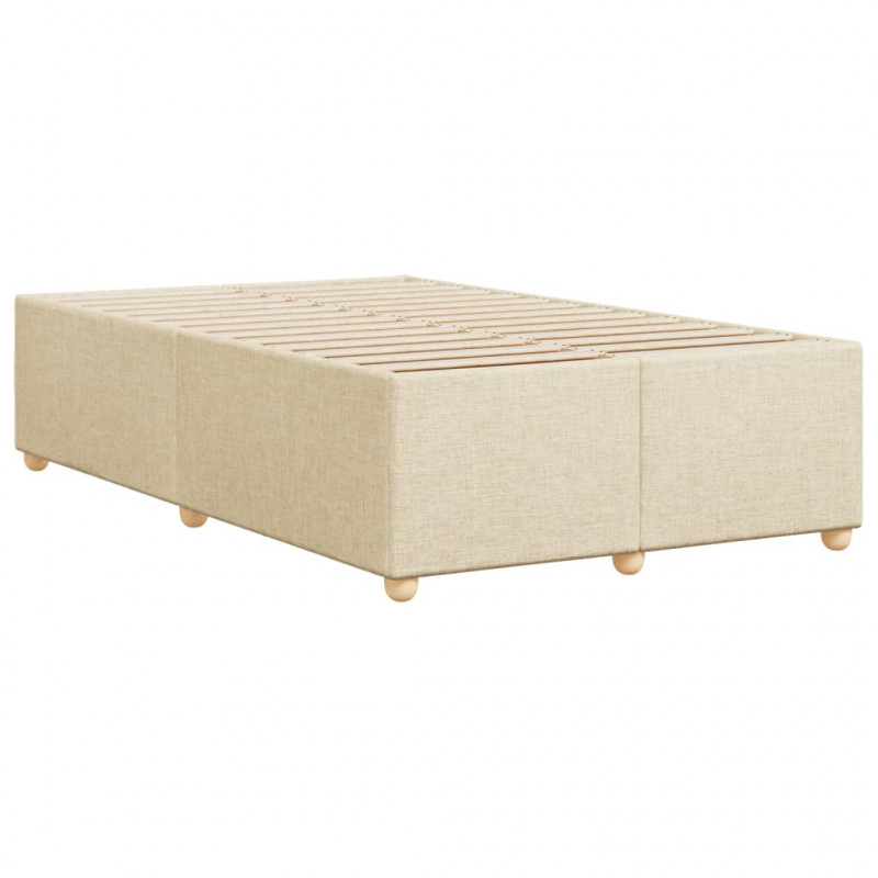 Rama łóżka, kremowa, 120x190 cm, obita tkaniną
