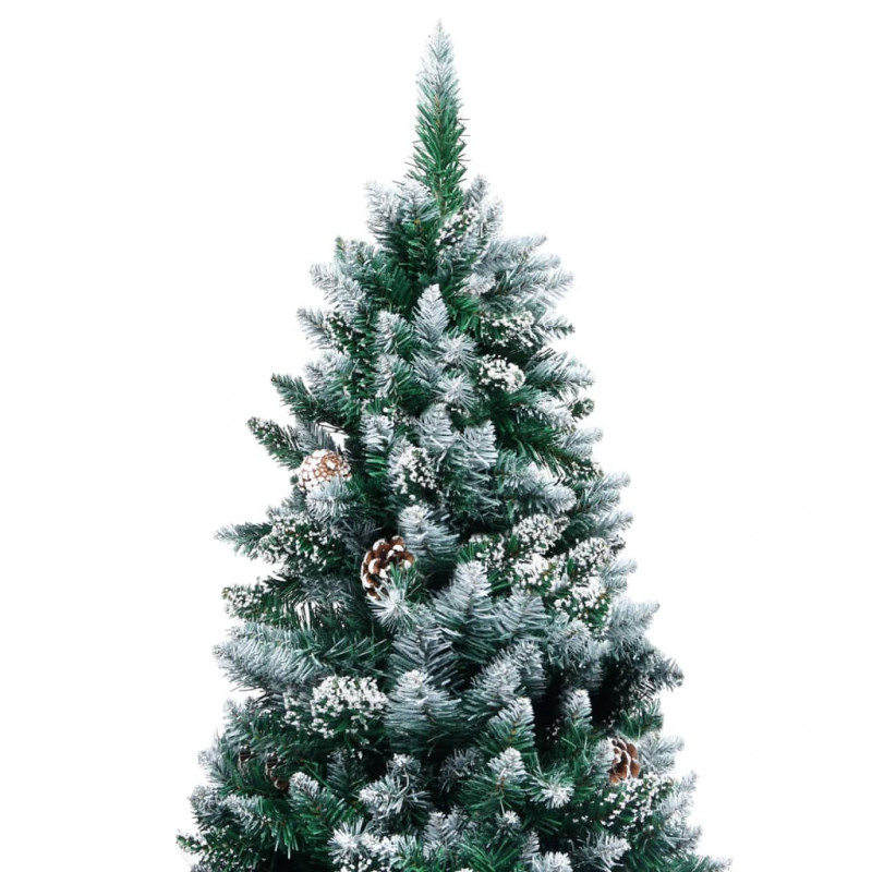 Sztuczna choinka z szyszkami i białym śniegiem, 240 cm