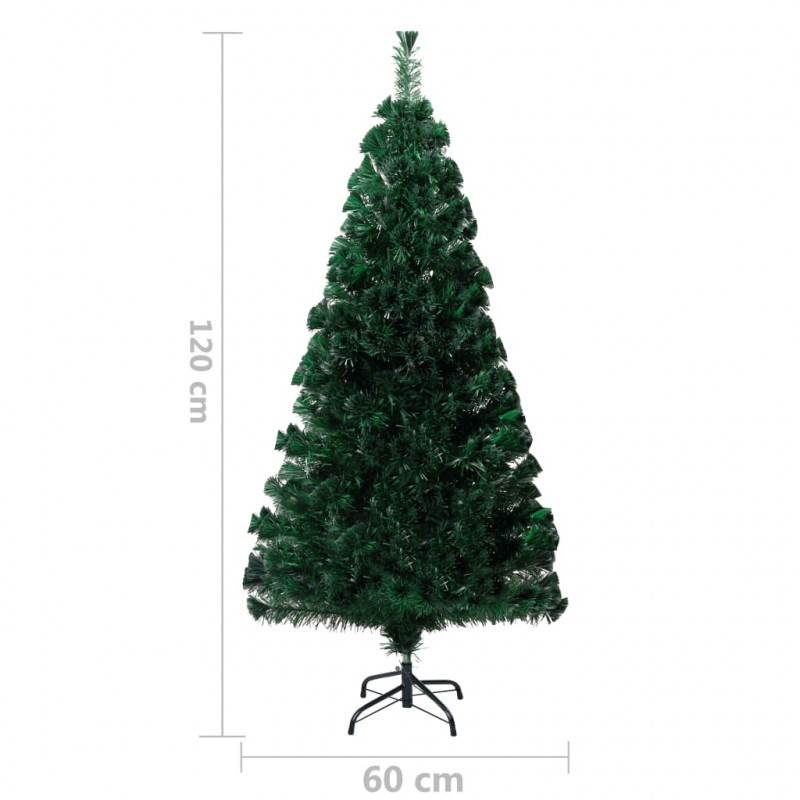 Sztuczna choinka ze stojakiem, zielona, 120 cm, światłowód
