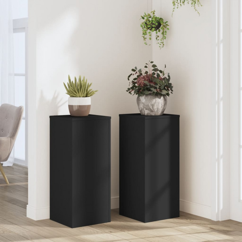 Podstawki pod doniczki, 2 szt., czarne, 30x30x70 cm