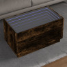 Stolik kawowy z LED Infinity, przydymiony dąb, 90x50x50 cm