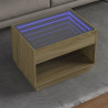 Stolik kawowy z LED Infinity, dąb sonoma, 70x50x50 cm