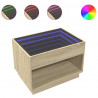 Stolik kawowy z LED Infinity, dąb sonoma, 70x50x50 cm