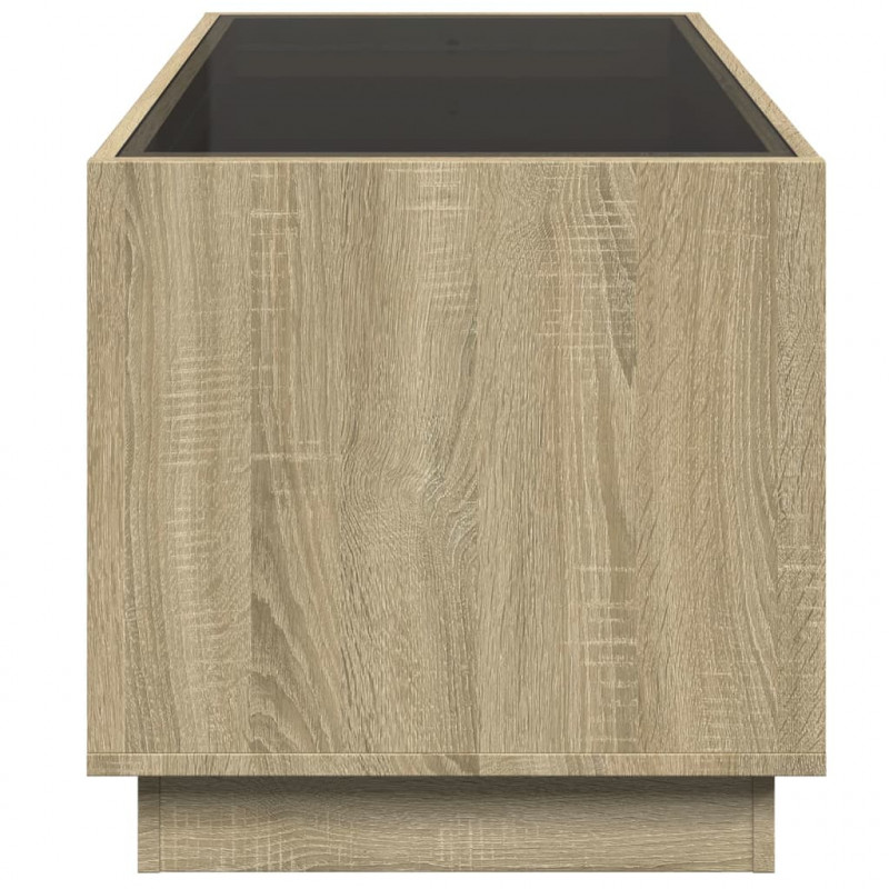 Stolik kawowy z LED Infinity, dąb sonoma, 70x50x50 cm