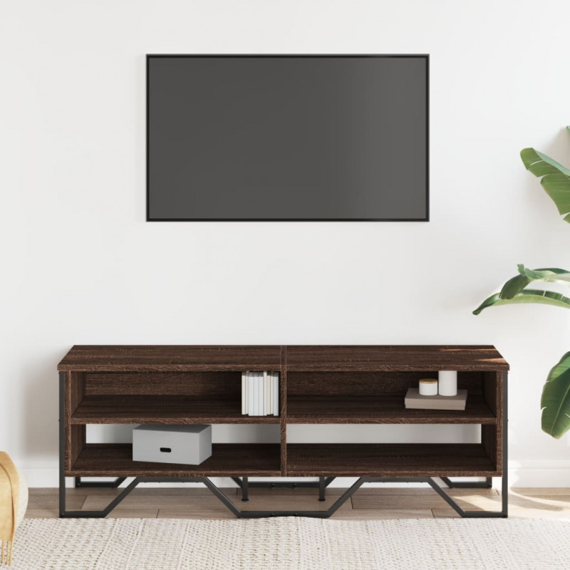 Szafka pod telewizor, brązowy dąb, 122x34x41 cm