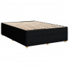 Łóżko kontynentalne z materacem, czarne, tkanina 160x200 cm
