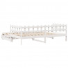 Sofa rozsuwana z szufladami, bez materaca, białe, 80x200 cm