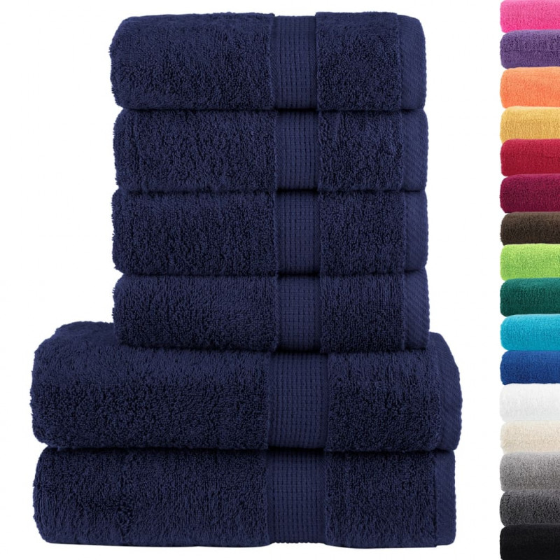 6-cz. zestaw ręczników premium SOLUND, granatowy, 600 g/cm²