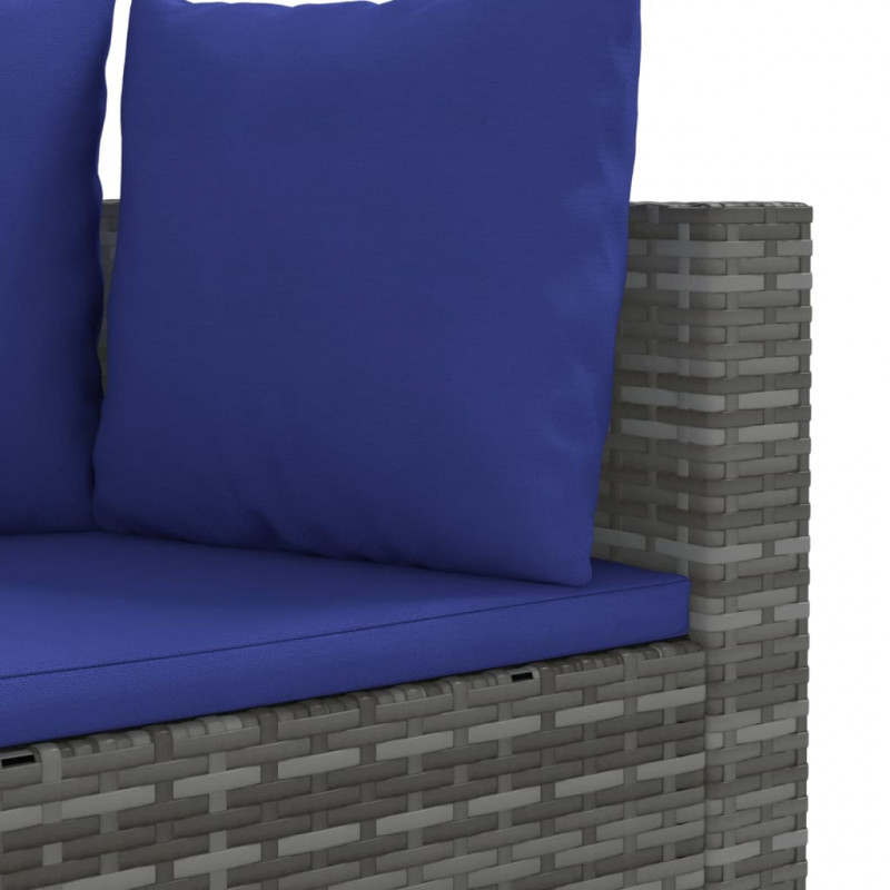 5-cz. zestaw wypoczynkowy do ogrodu, poduszki, szary rattan PE