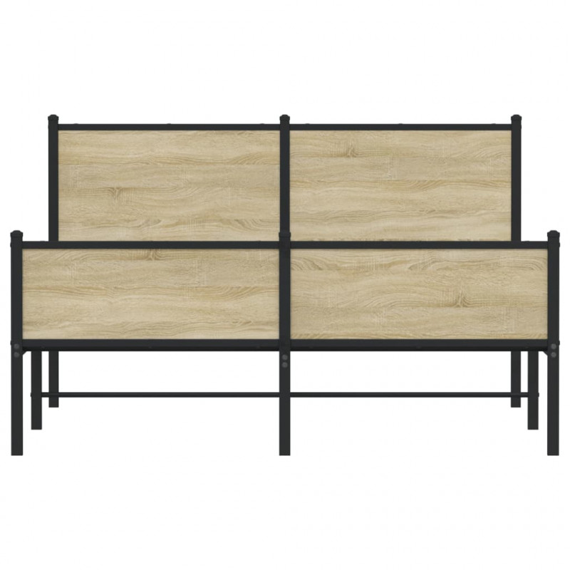 Metalowa rama łóżka z wezgłowiem i zanóżkiem 137x190 cm