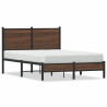 Metalowa rama łóżka z wezgłowiem, brązowy dąb, 120x200 cm