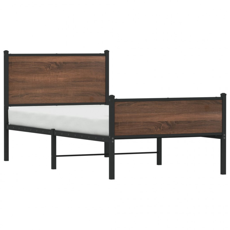 Metalowa rRama łóżka z wezgłowiem i zanóżkiem 75x190 cm