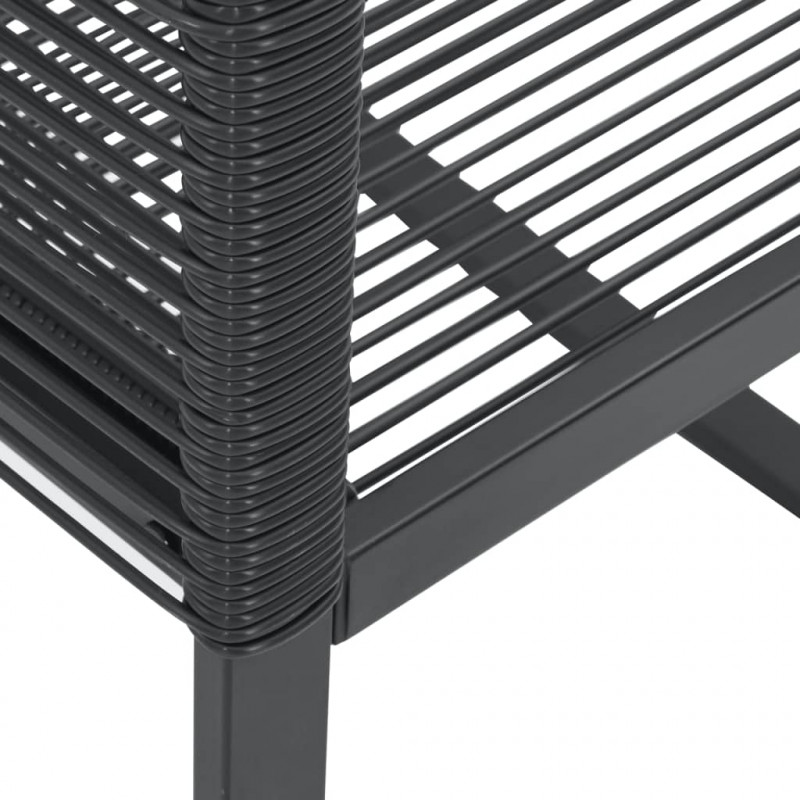 Krzesła ogrodowe, 4 szt., czarne, polirattan