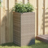 Donica ogrodowa, szara, 40x40x80 cm, rattan PE