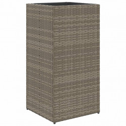 Donica ogrodowa, szara, 40x40x80 cm, rattan PE