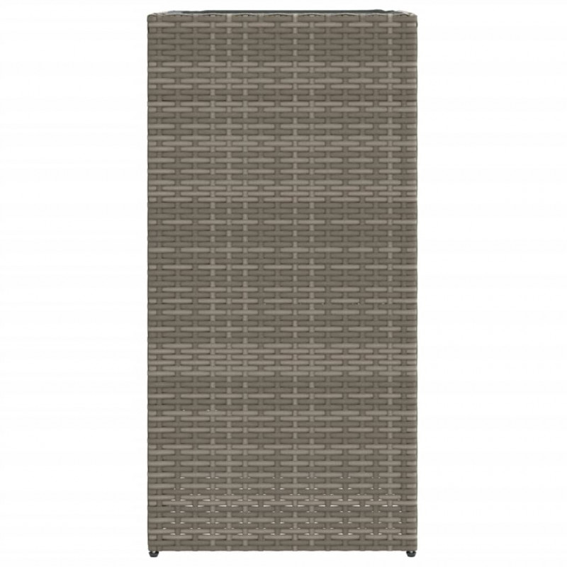 Donica ogrodowa, szara, 40x40x80 cm, rattan PE