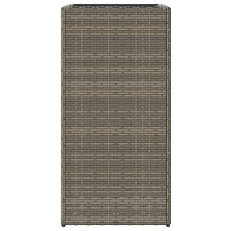 Donica ogrodowa, szara, 40x40x80 cm, rattan PE