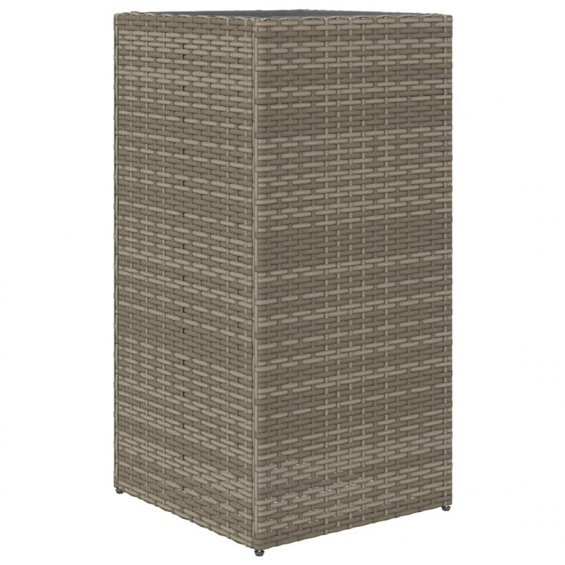 Donica ogrodowa, szara, 40x40x80 cm, rattan PE