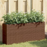 Donica ogrodowa z 2 wkładami, brązowa, 90x20x40 cm, rattan PE