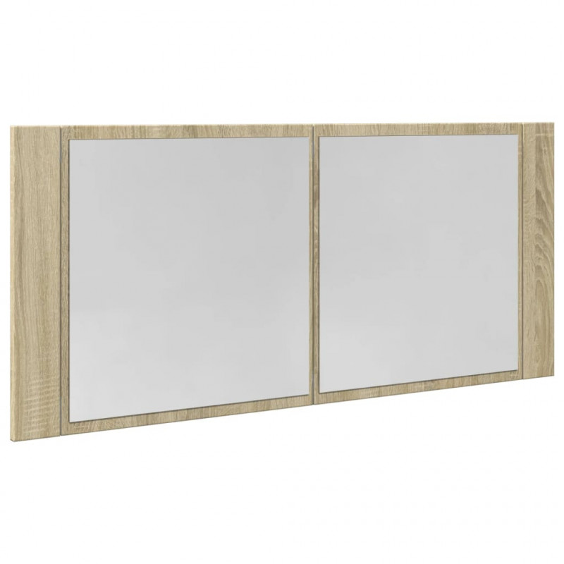 Szafka z lustrem i LED, dąb sonoma, 100x12x45 cm