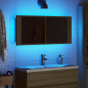 Szafka z lustrem i LED, dąb sonoma, 100x12x45 cm