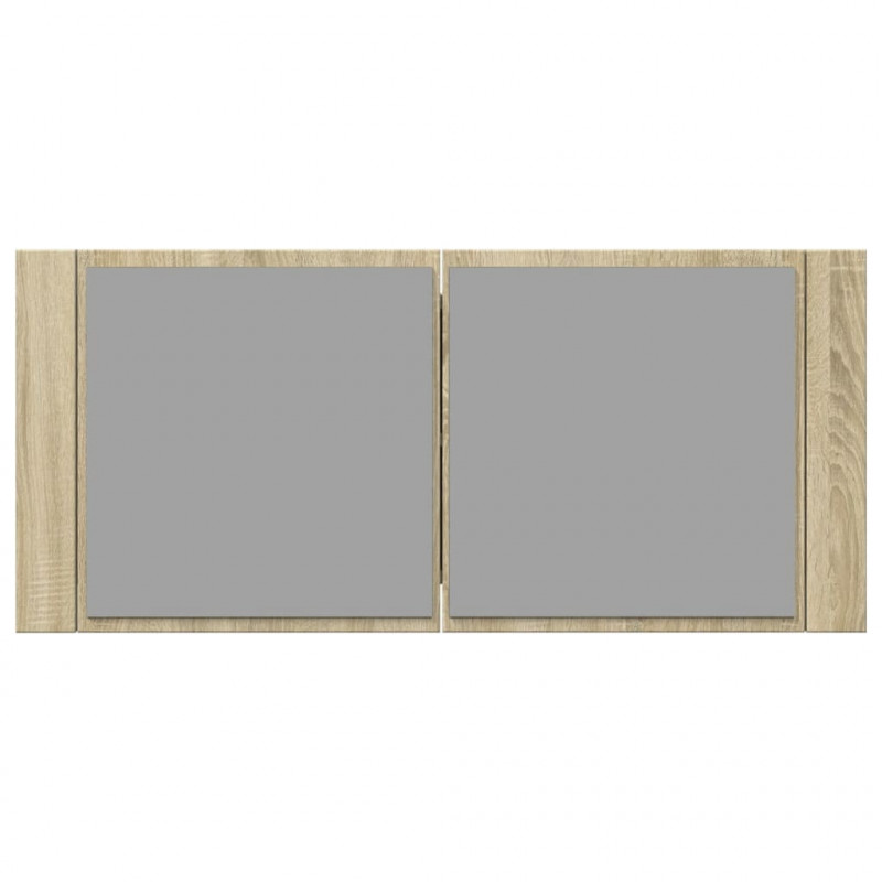 Szafka z lustrem i LED, dąb sonoma, 100x12x45 cm