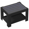 Stolik kawowy z LED czarny 73x53x45 cm, materiał drewnopochodny