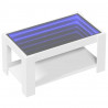 Stolik kawowy z LED, biały 93x53x45 cm, materiał drewnopochodny