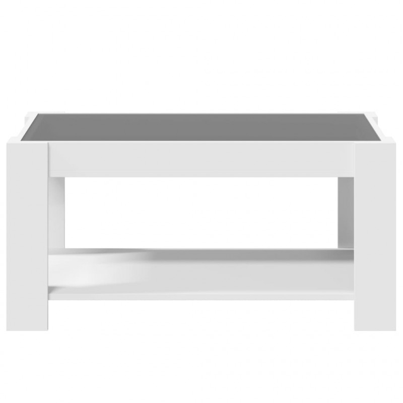 Stolik kawowy z LED, biały 93x53x45 cm, materiał drewnopochodny