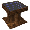 Stolik kawowy z LED, opalany dąb, 50x50x45 cm