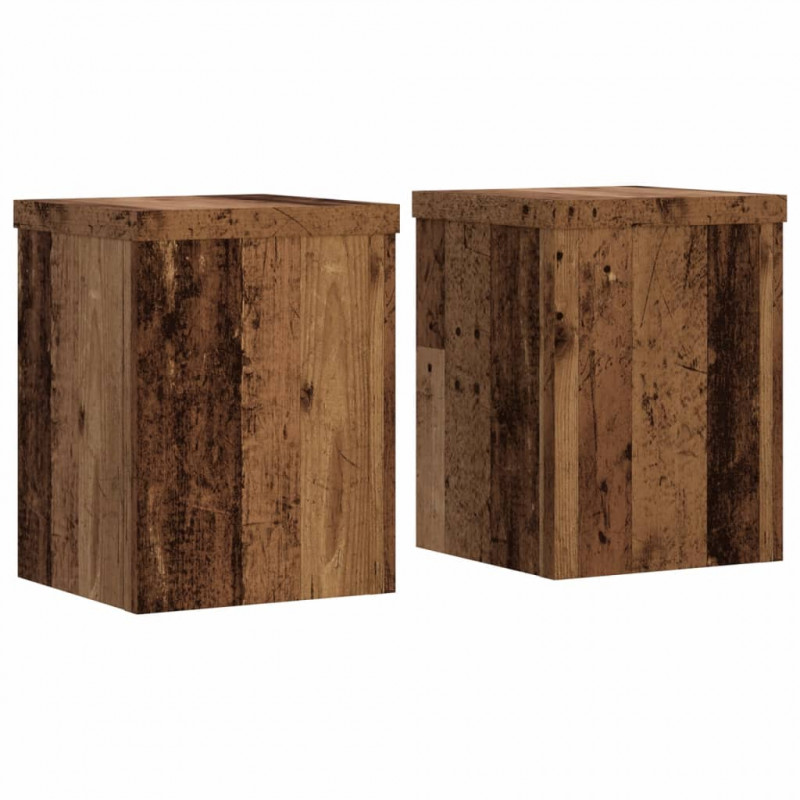 Podstawki pod doniczki, 2 szt., stare drewno, 15x15x20 cm