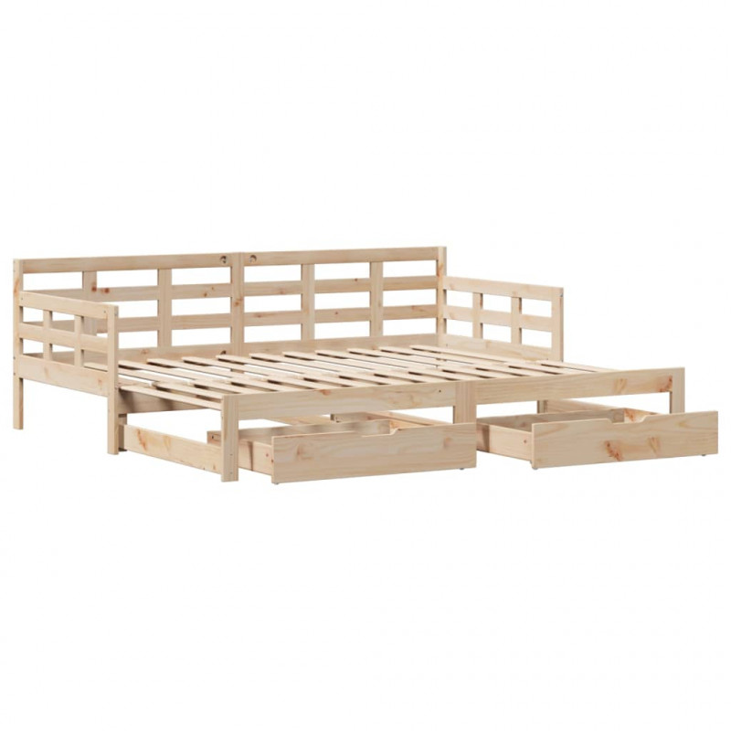 Sofa rozsuwana z szufladami, bez materaca, 90x190 cm
