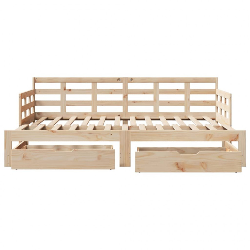Sofa rozsuwana z szufladami, bez materaca, 90x190 cm