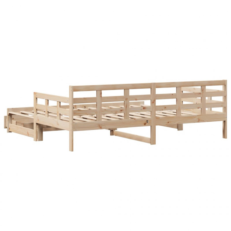 Sofa rozsuwana z szufladami, bez materaca, 90x190 cm