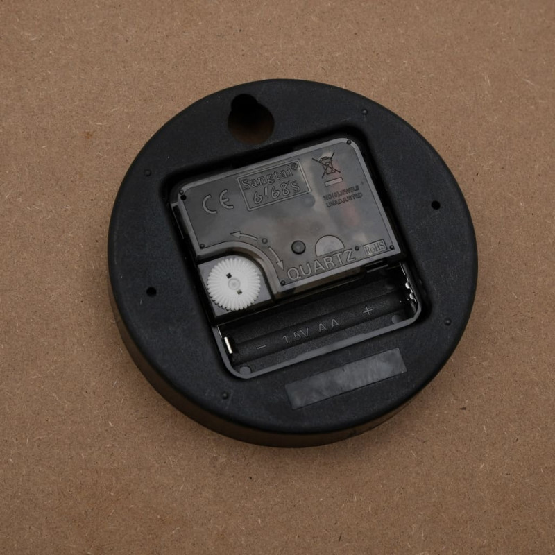 Zegar ścienny, żółto-czarny, Ø30 cm, materiał drewnopochodny