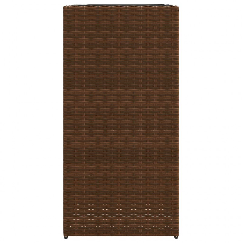 Donice ogrodowe, 2 szt., brązowe, 40x40x80 cm, rattan PE