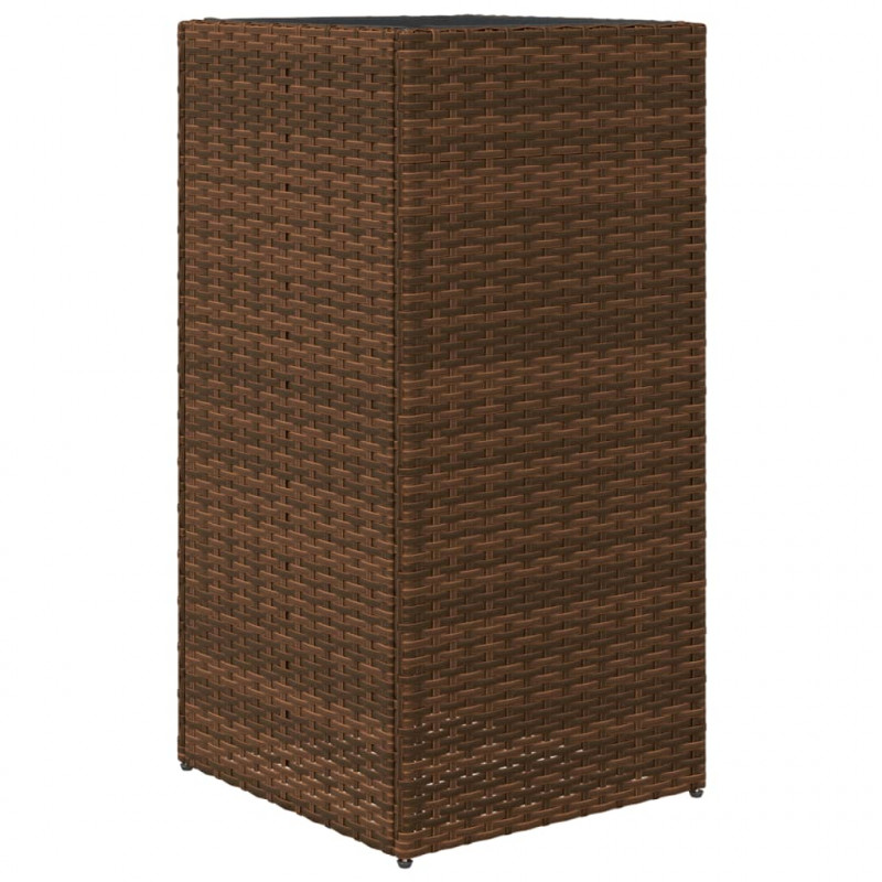 Donice ogrodowe, 2 szt., brązowe, 40x40x80 cm, rattan PE