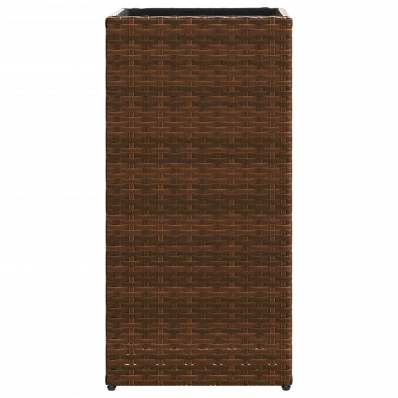 Donice ogrodowe, 2 szt., brązowe, 30x30x60 cm, rattan PE