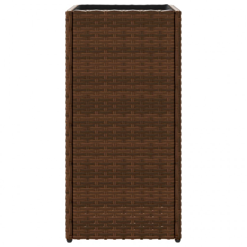 Donice ogrodowe, 2 szt., brązowe, 30x30x60 cm, rattan PE
