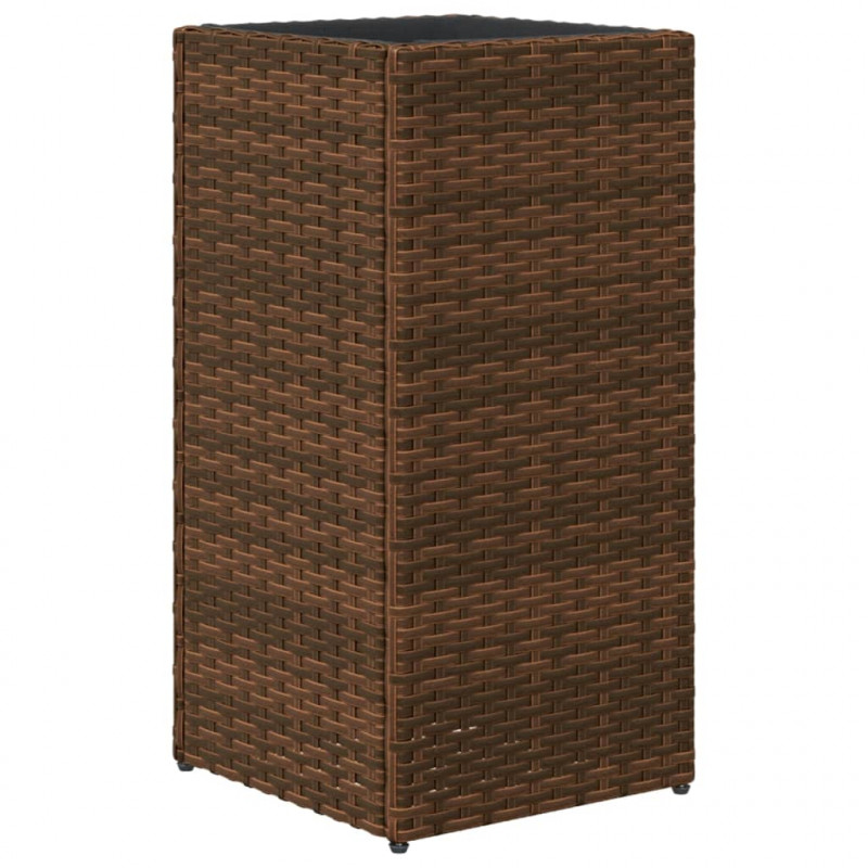 Donice ogrodowe, 2 szt., brązowe, 30x30x60 cm, rattan PE