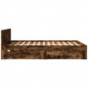 Rama łóżka z wezgłowiem, przydymiony dąb, 160x200 cm